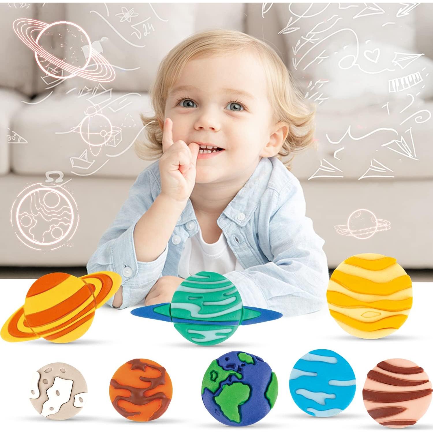 Juego de Masa de Color VConejo 14 Piezas Tema Planetas