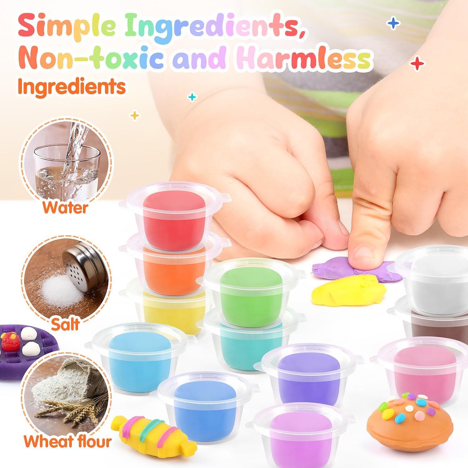 Juego de Masa 4 en 1 WeeHomm con Máquina de Helados y Fideos