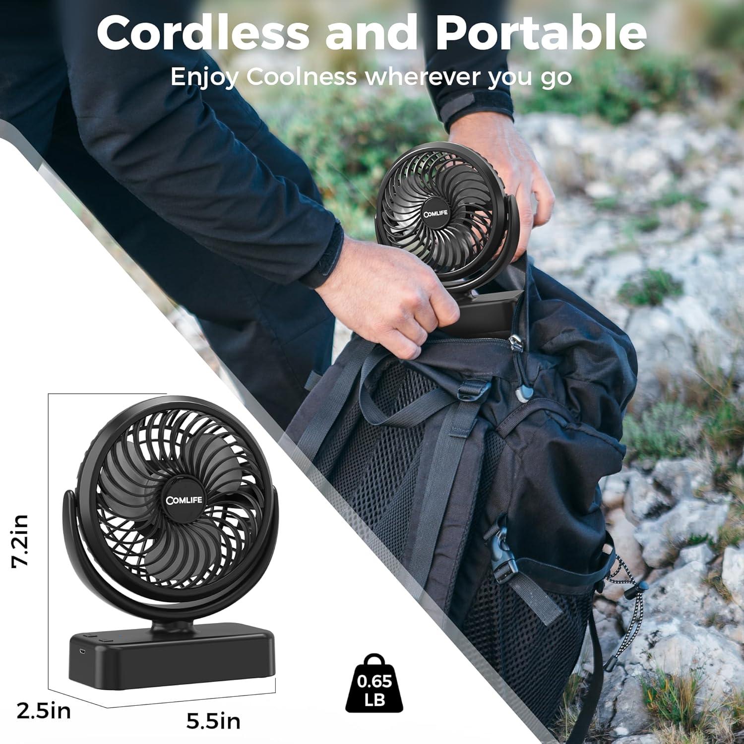 Ventilador de Camping COMLIFE F120 con Linterna LED 3 en 1