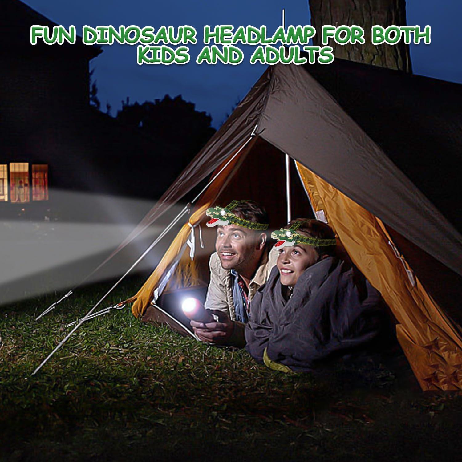 Linterna de Cabeza Dinosaurio T-Rex LED Verde Camo 8cm