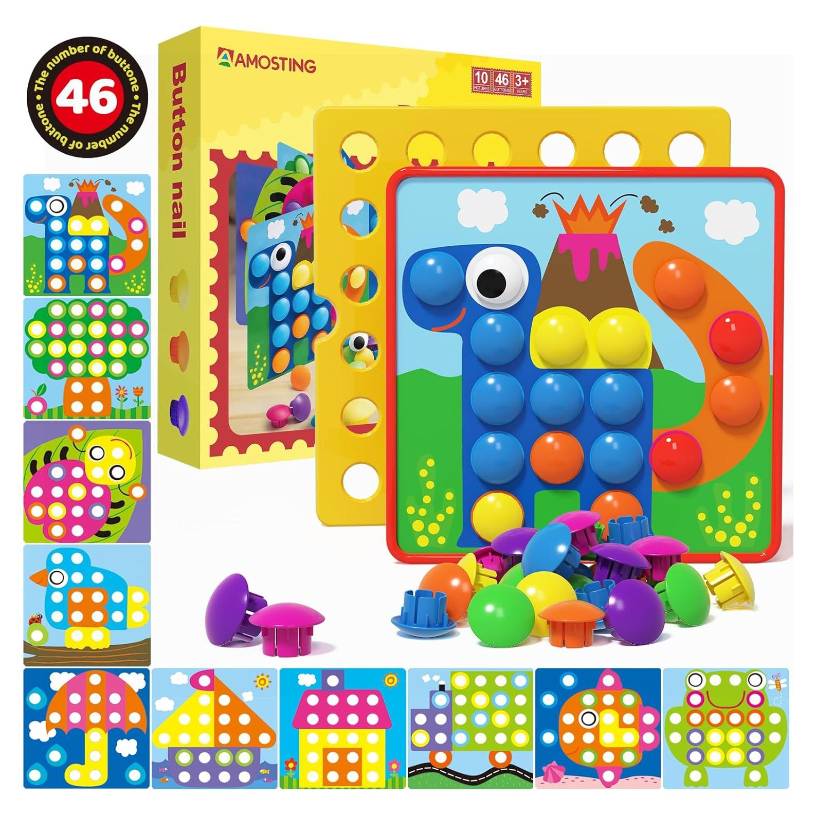 Tablero de Clavos Mosaico AMOSTING - Juego Educativo para Niños