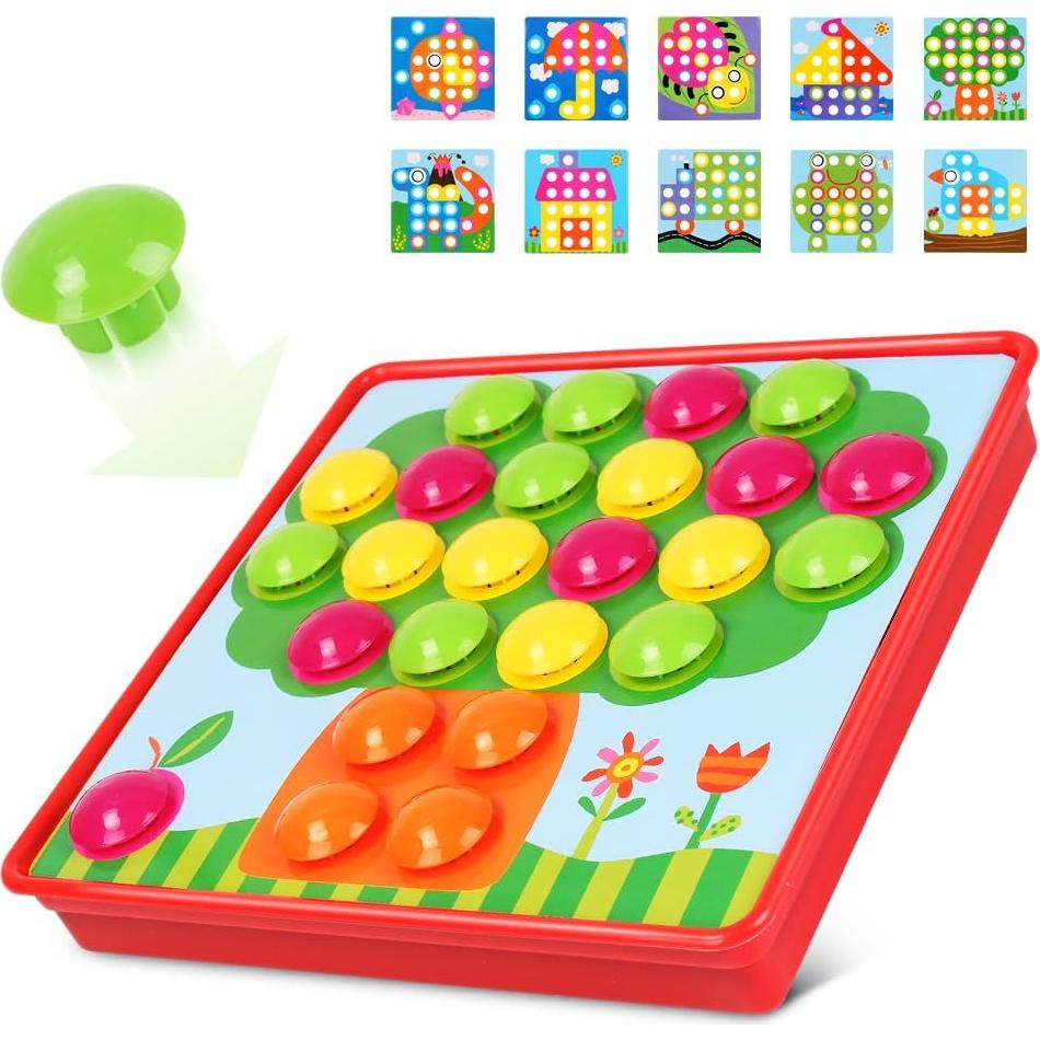 Tablero de Clavos Mosaico AMOSTING - Juego Educativo para Niños