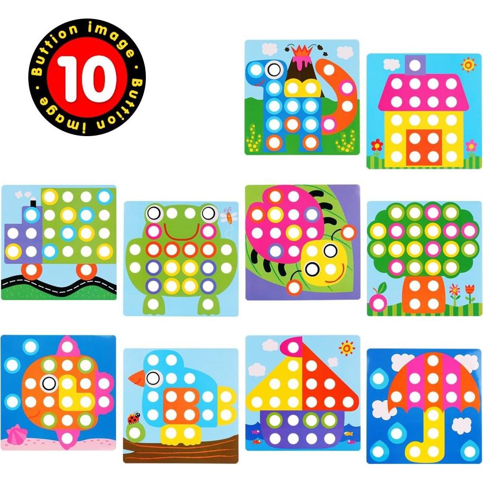 Tablero de Clavos Mosaico AMOSTING - Juego Educativo para Niños
