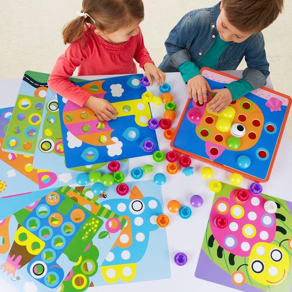 Tablero de Clavos Mosaico AMOSTING - Juego Educativo para Niños