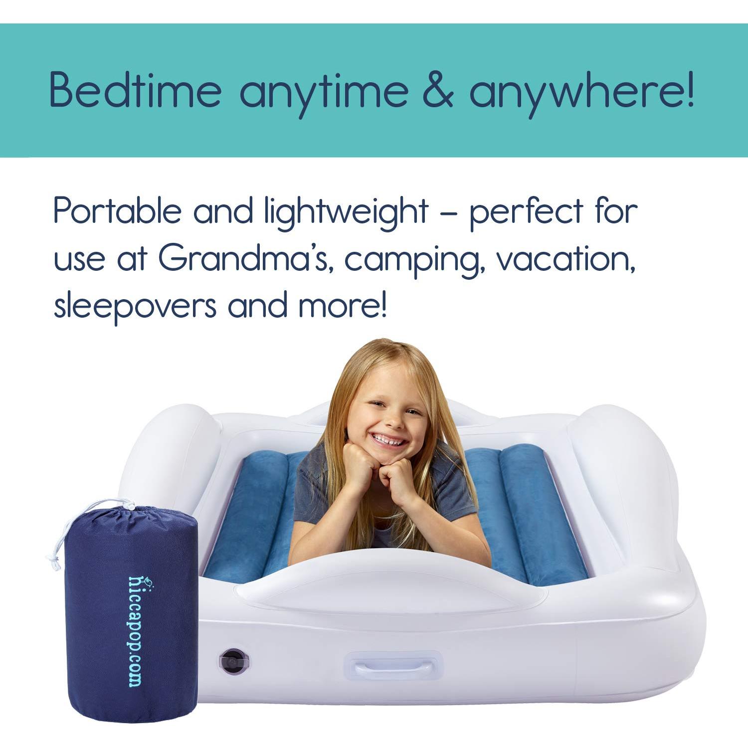 Cama Inflable para Niños Hiccapop con Protectores de Seguridad