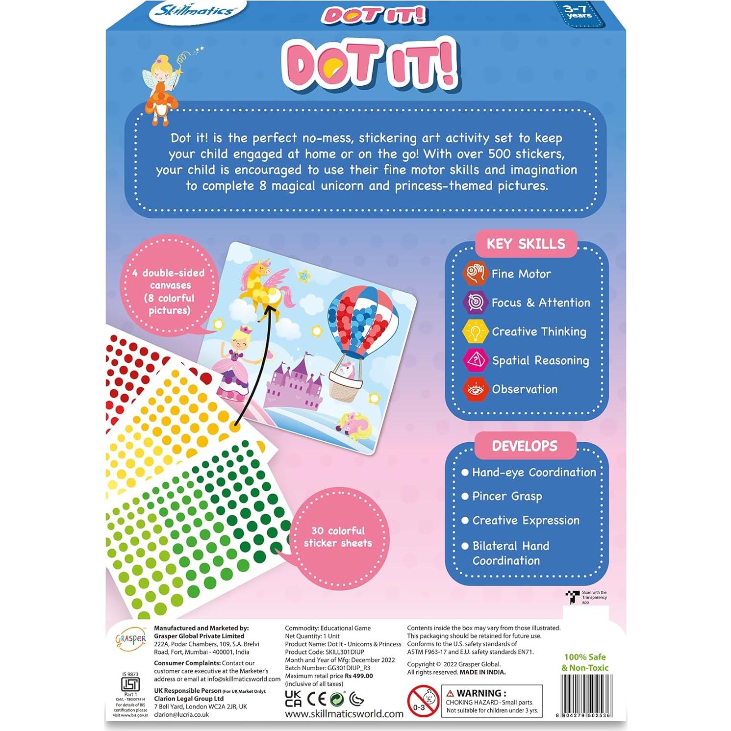 Kit de Arte con Stickers Skillmatics Unicornios y Princesas