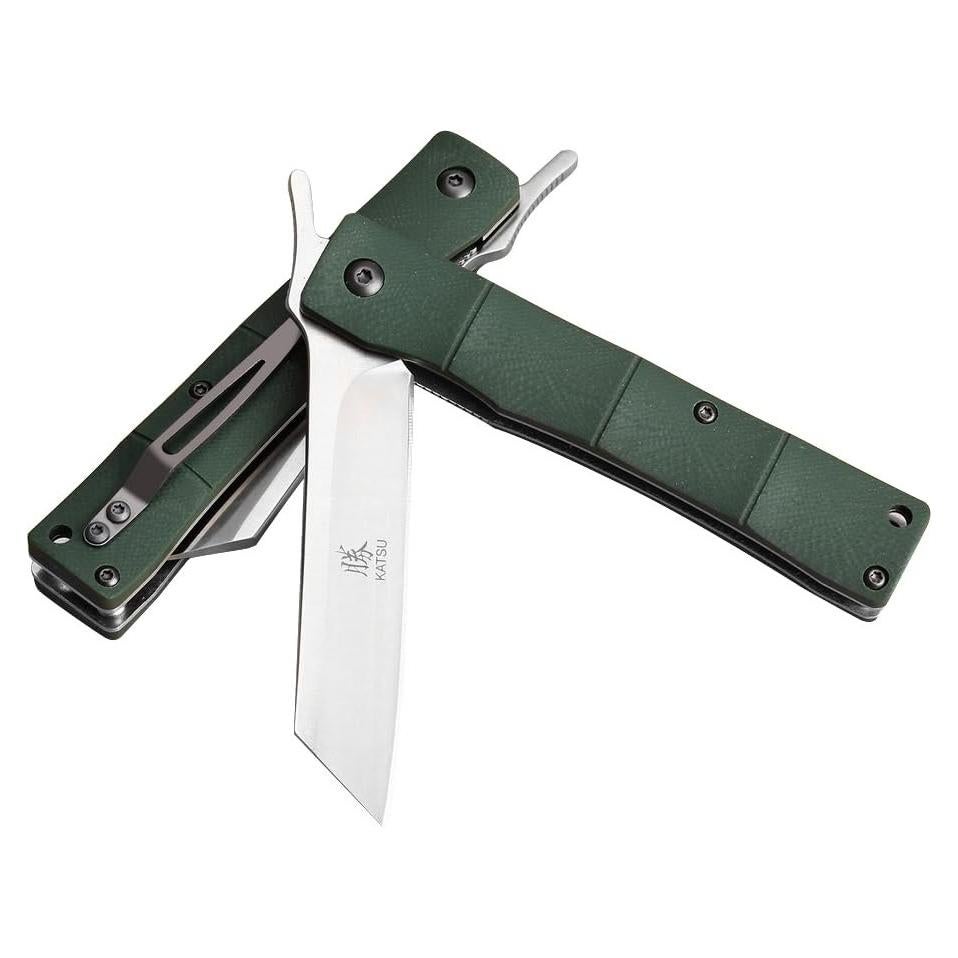 Cuchillo de bolsillo KATSU JRF01 acero D2 mango G10 19.05 cm