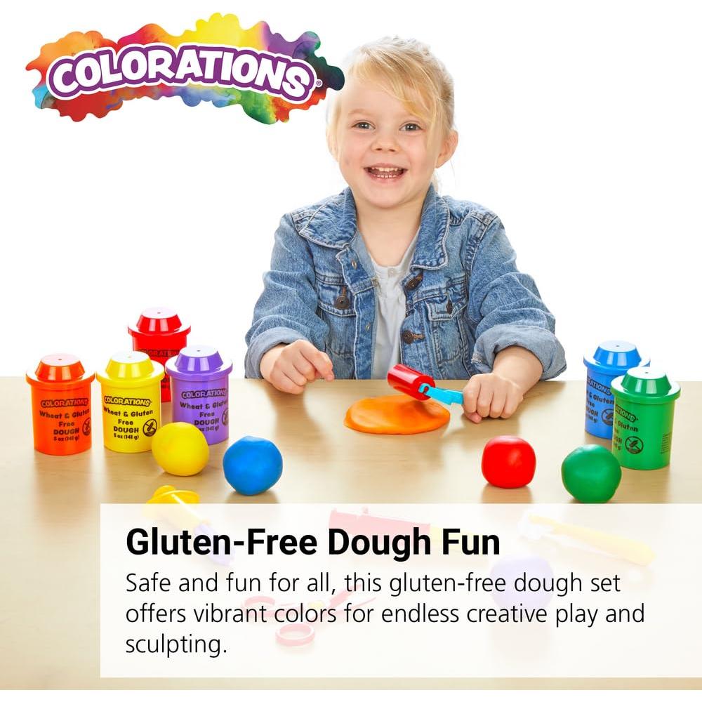 Masa de Jugar Sin Trigo y Gluten - 6 Colores Clásicos