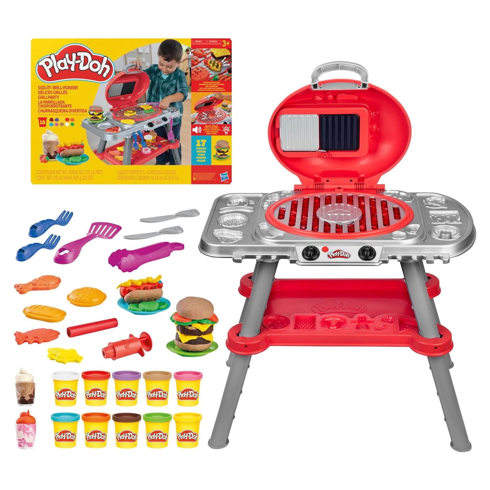 Play-Doh Grill Set Hasbro con Luces y Sonidos, 17 Accesorios
