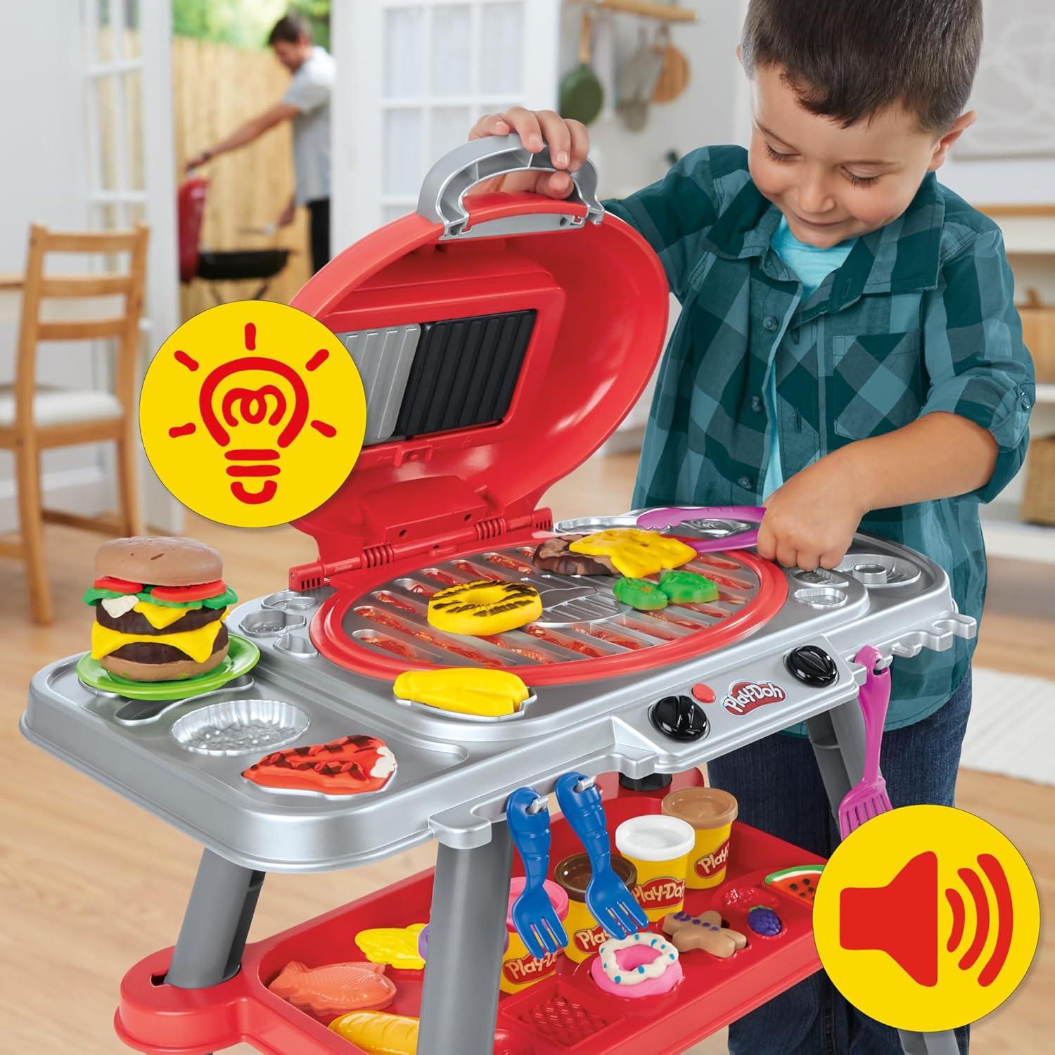 Play-Doh Grill Set Hasbro con Luces y Sonidos, 17 Accesorios