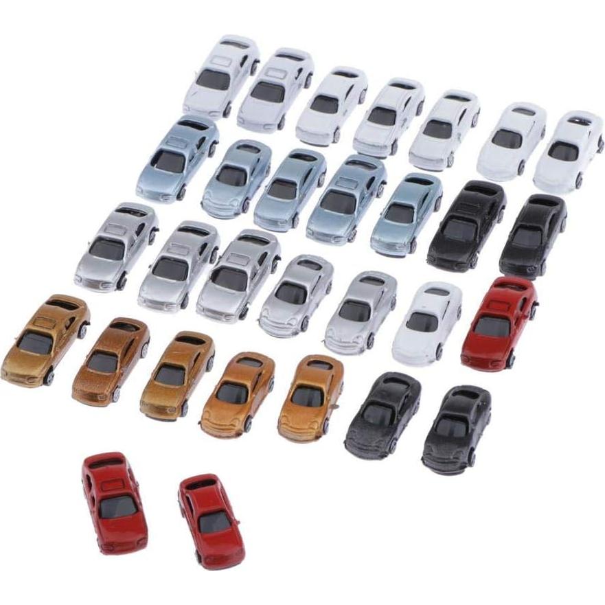 LoveinDIY 30 Mini Coches Escala Z 1:200 Multicolor