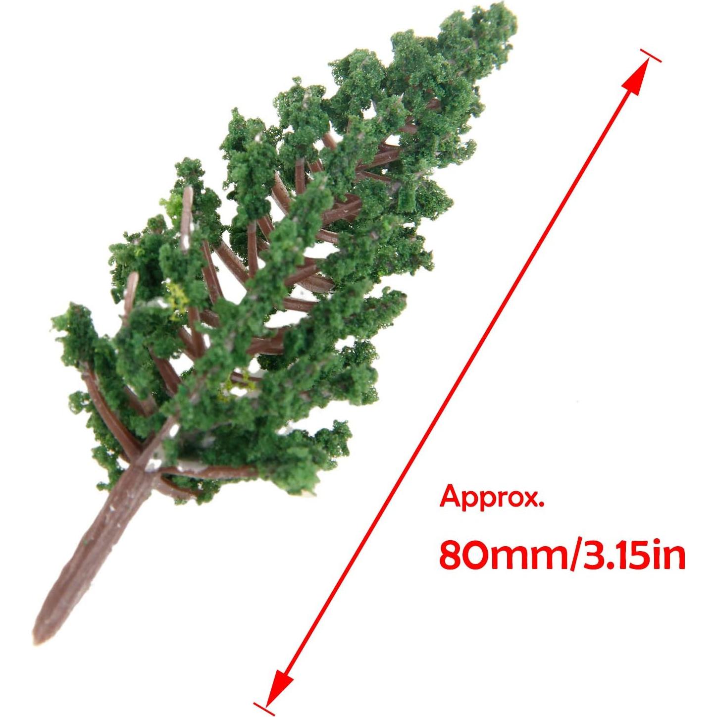 Yetaha 50PCS Árboles Modelo Verde 80mm para Ferrocarril