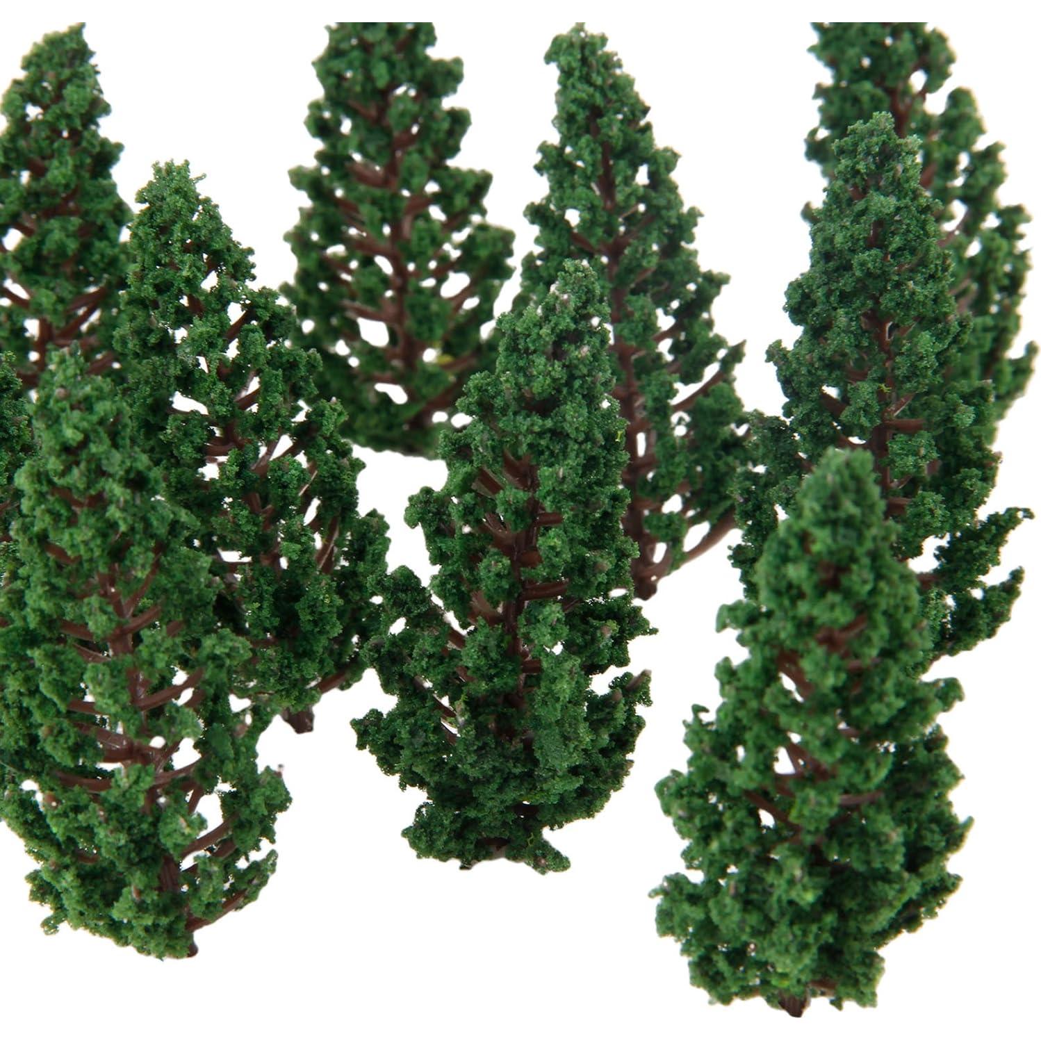 Yetaha 50PCS Árboles Modelo Verde 80mm para Ferrocarril