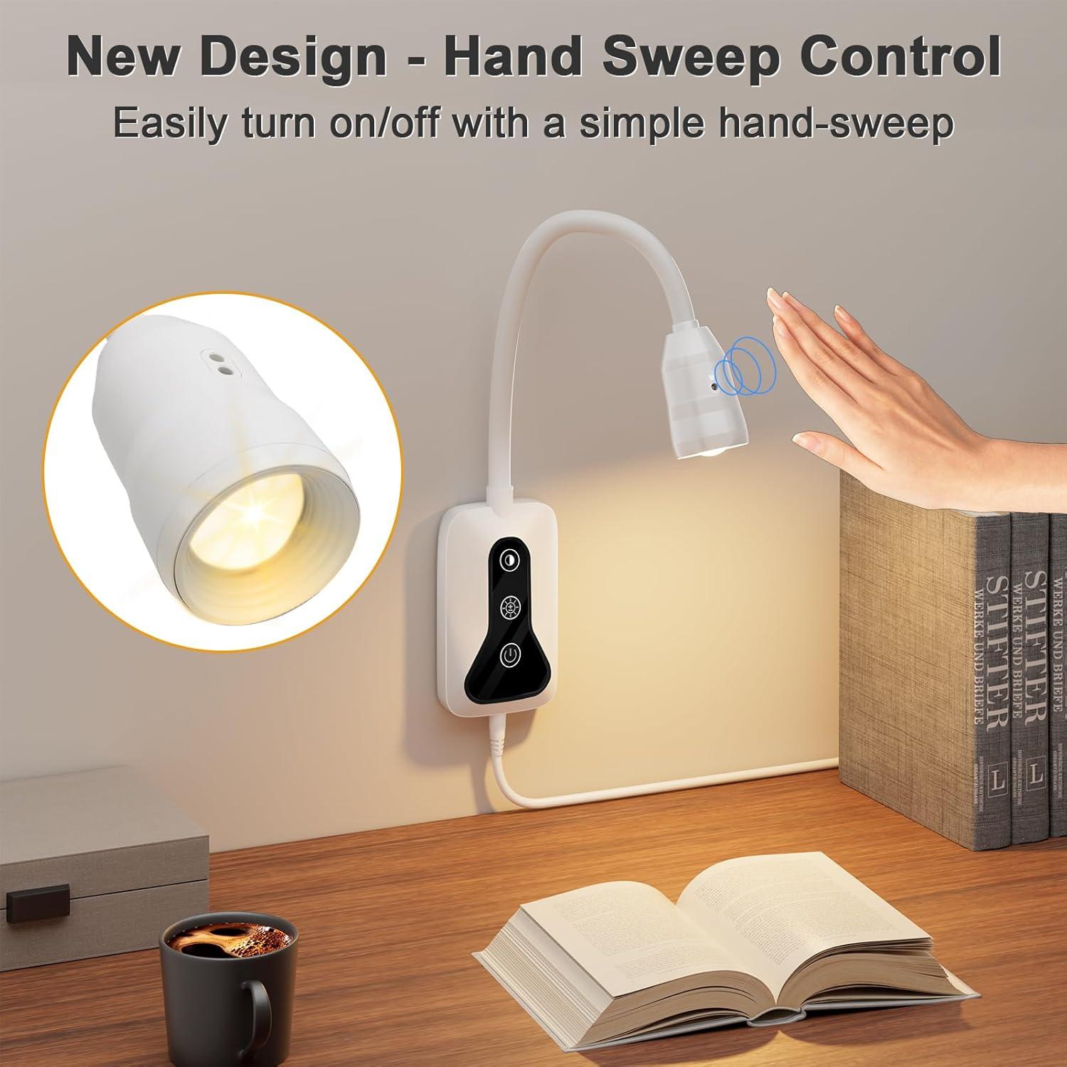 Luz de Lectura Montada en Pared HUAEU LED Regulable Blanca