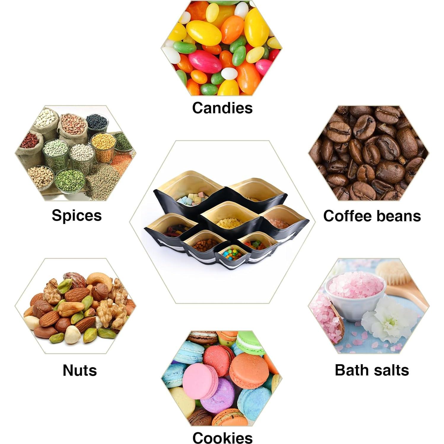 100 Bolsas Reutilizables de Papel Kraft Negro 8.89x13.97cm con Ventana