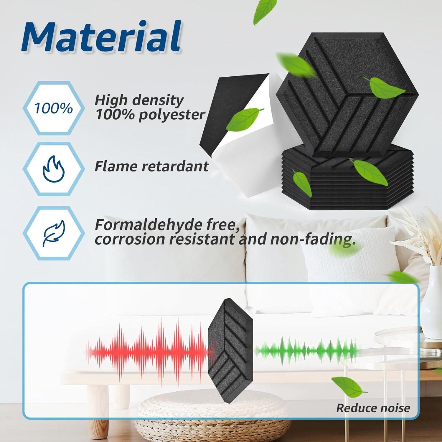 Paneles Acústicos Autoadhesivos Art3dwallpanels 12 Piezas 35.56x30.48cm