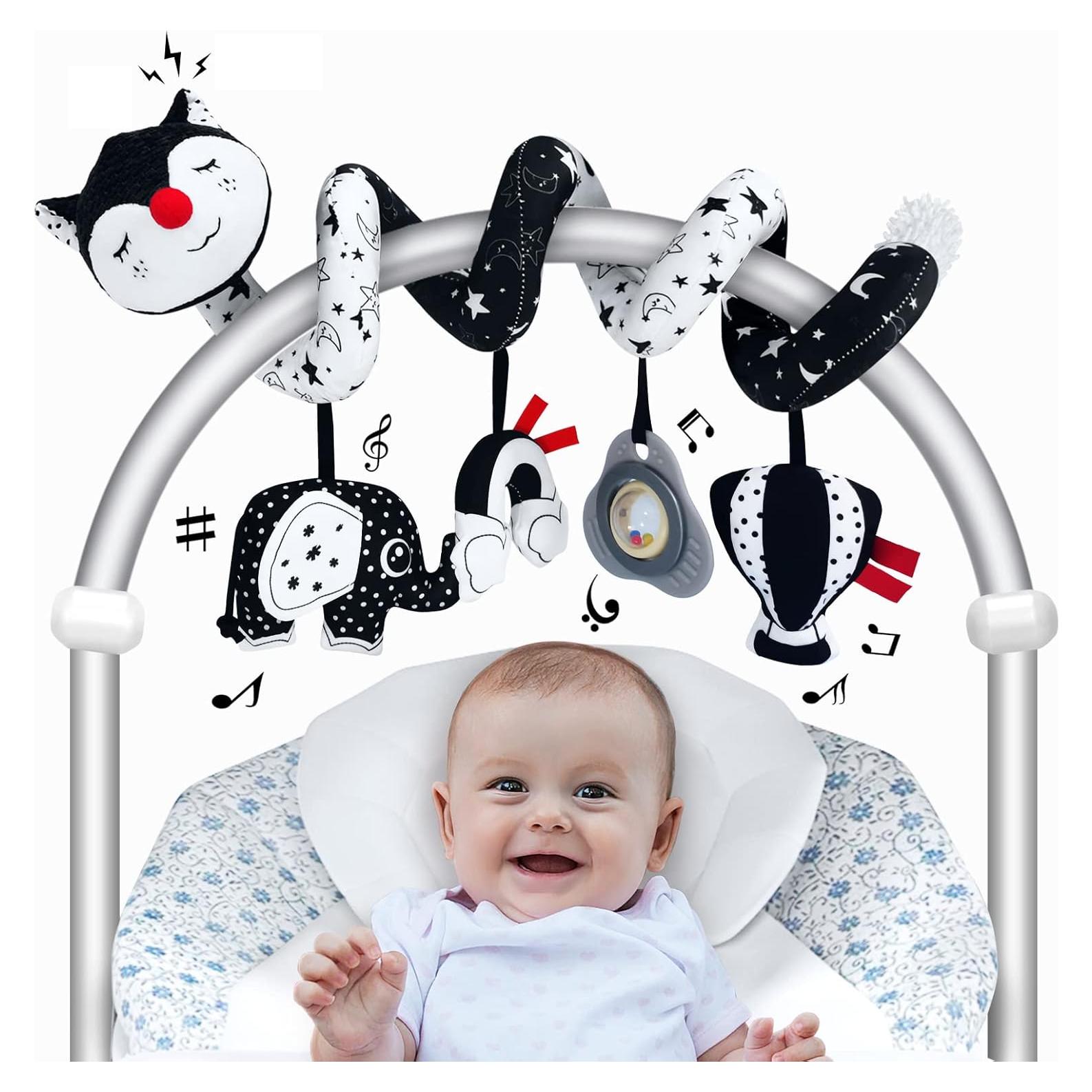 Juguete Espiral para Silla de Auto FATI Zorro Blanco y Negro