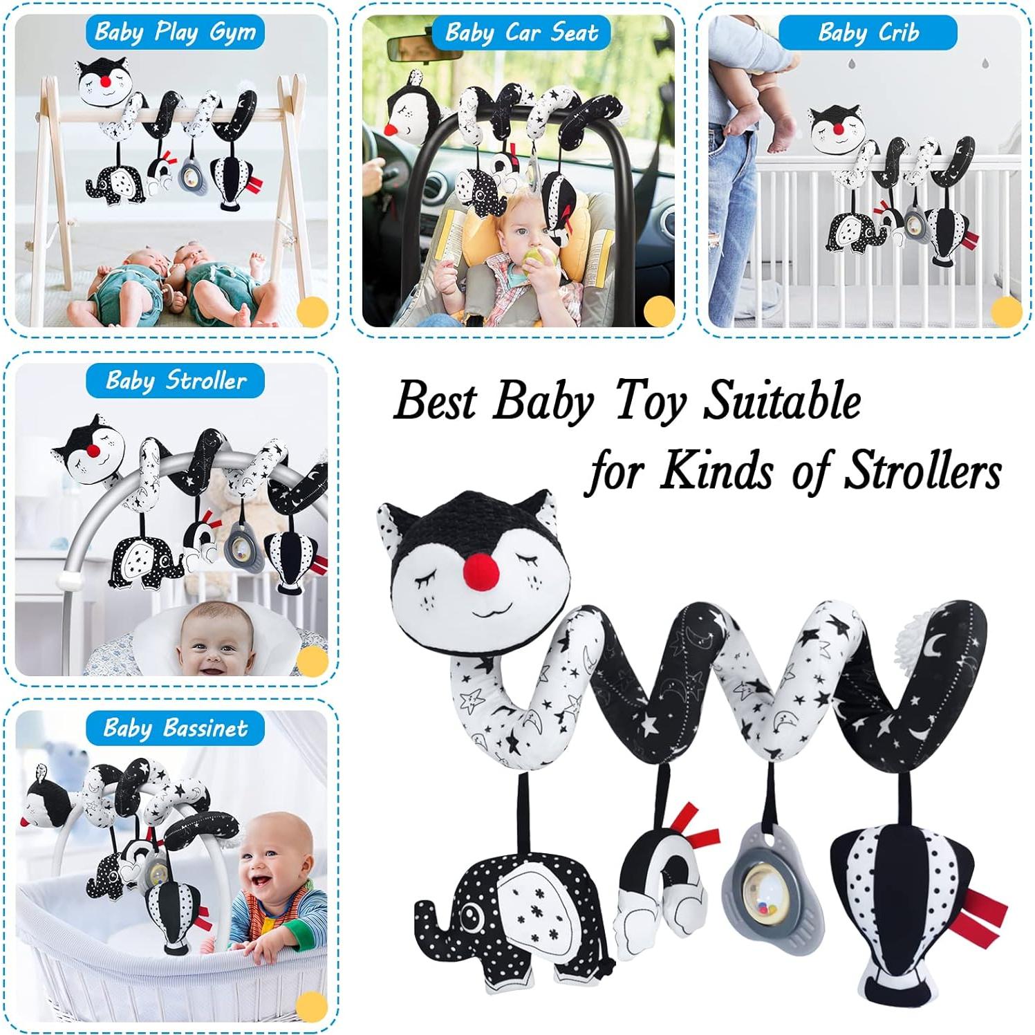 Juguete Espiral para Silla de Auto FATI Zorro Blanco y Negro