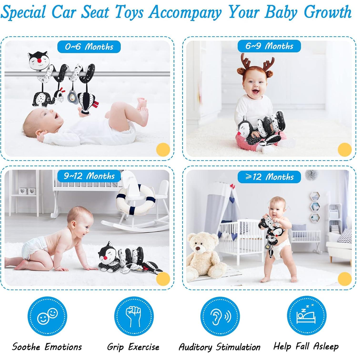 Juguete Espiral para Silla de Auto FATI Zorro Blanco y Negro