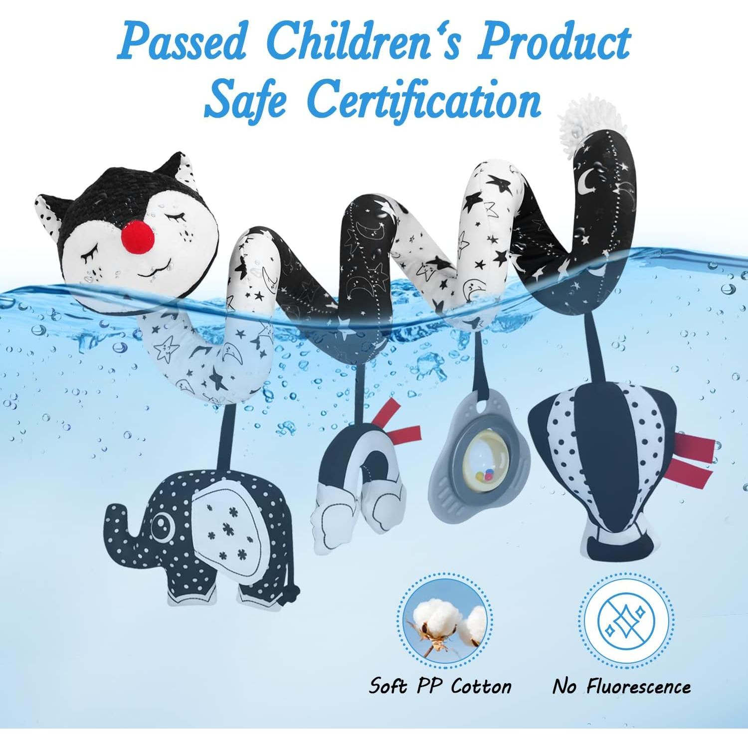 Juguete Espiral para Silla de Auto FATI Zorro Blanco y Negro