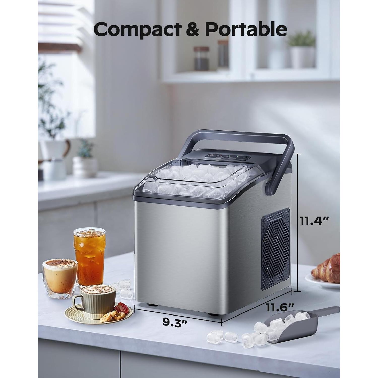 Fabricador de Hielo HOMEZAY 9 Cubos en 6 Min, Plata