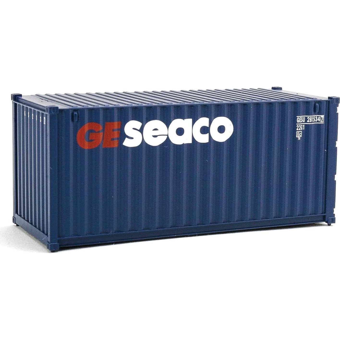 Contenedor Corrugado 20 pies HO Walthers GE Seaco Azul/Blanco/Rojo