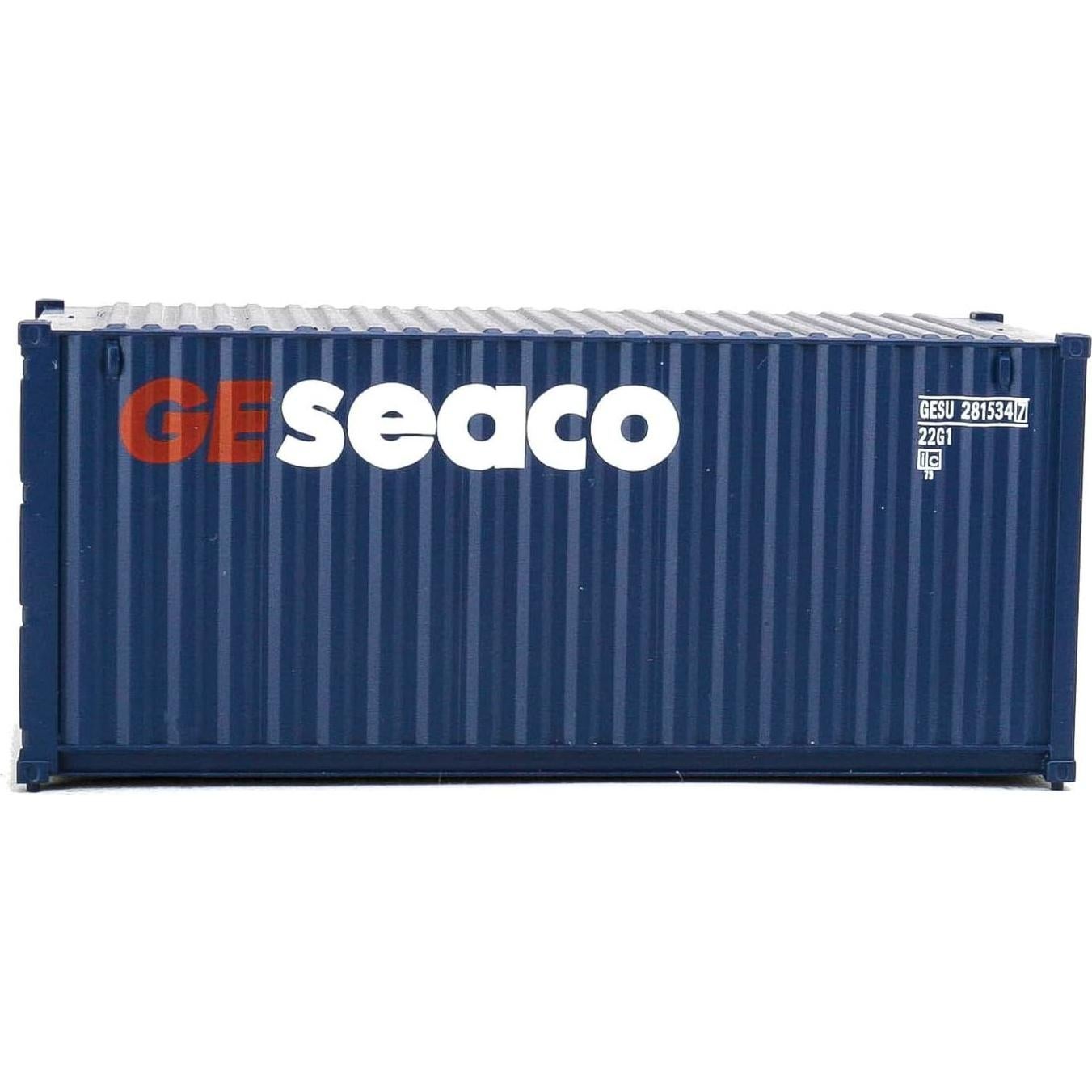 Contenedor Corrugado 20 pies HO Walthers GE Seaco Azul/Blanco/Rojo