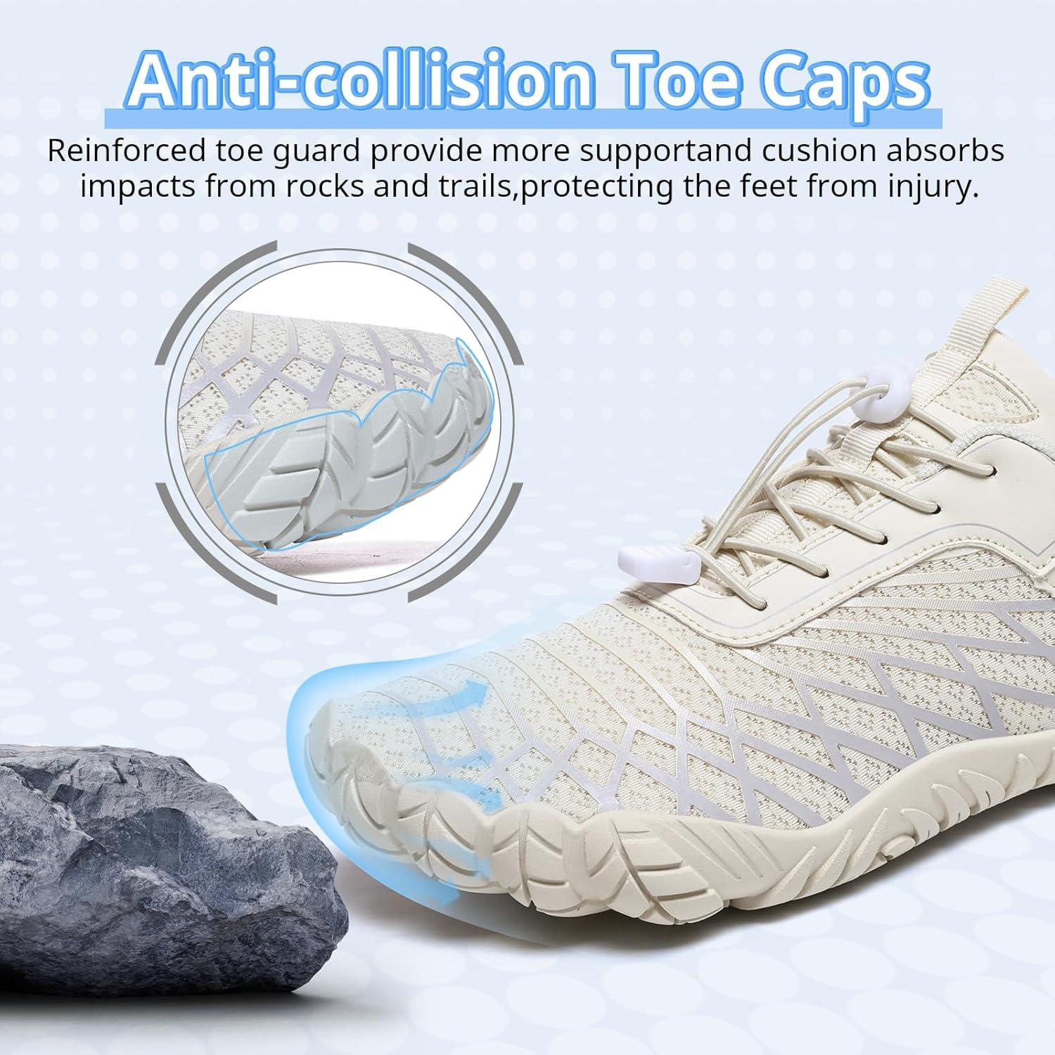 Zapatos Barefoot Unisex Minimalistas Beige 5.5M/4.5H