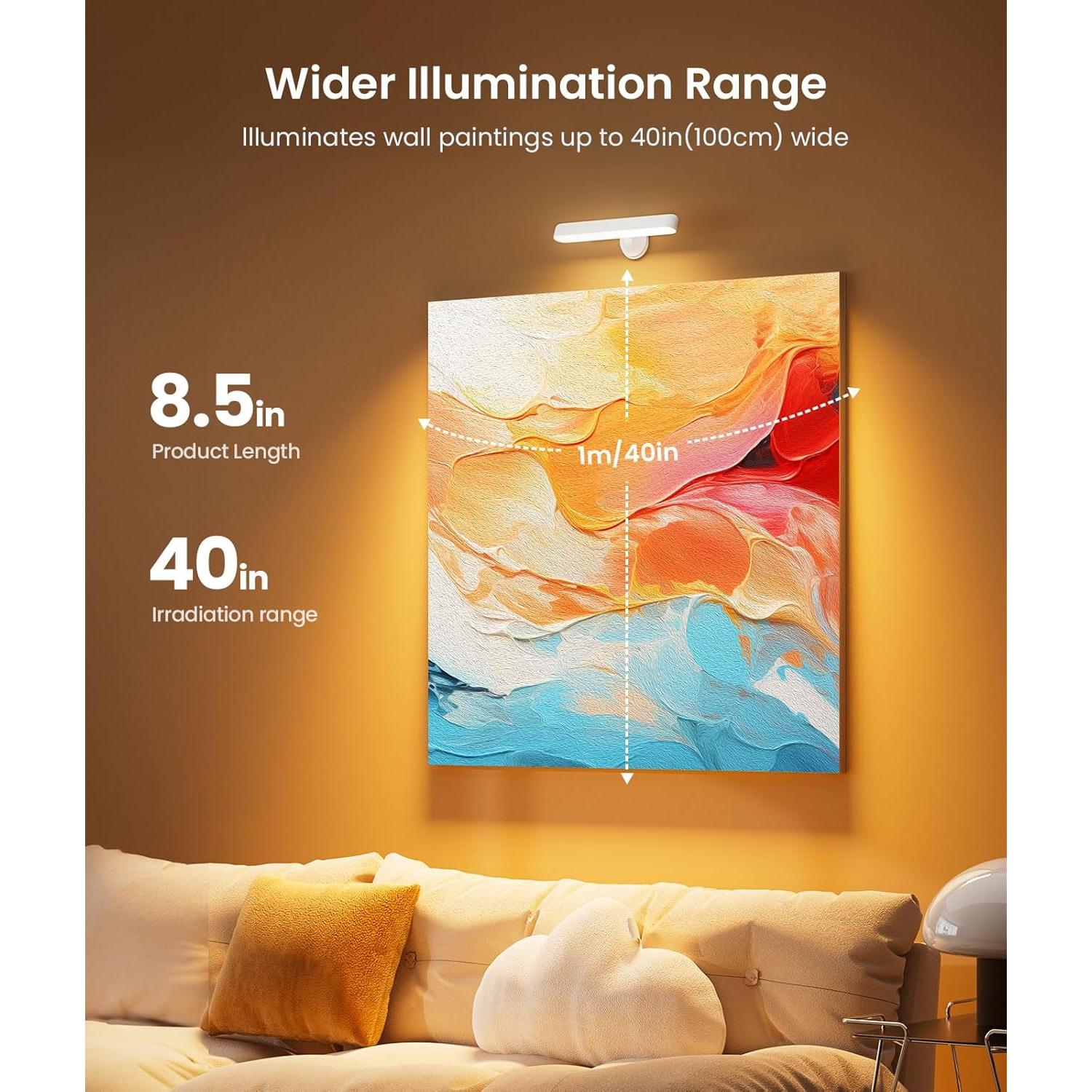 Aplique de Pared LED FULNIX Blanco 7500mAh Control Remoto