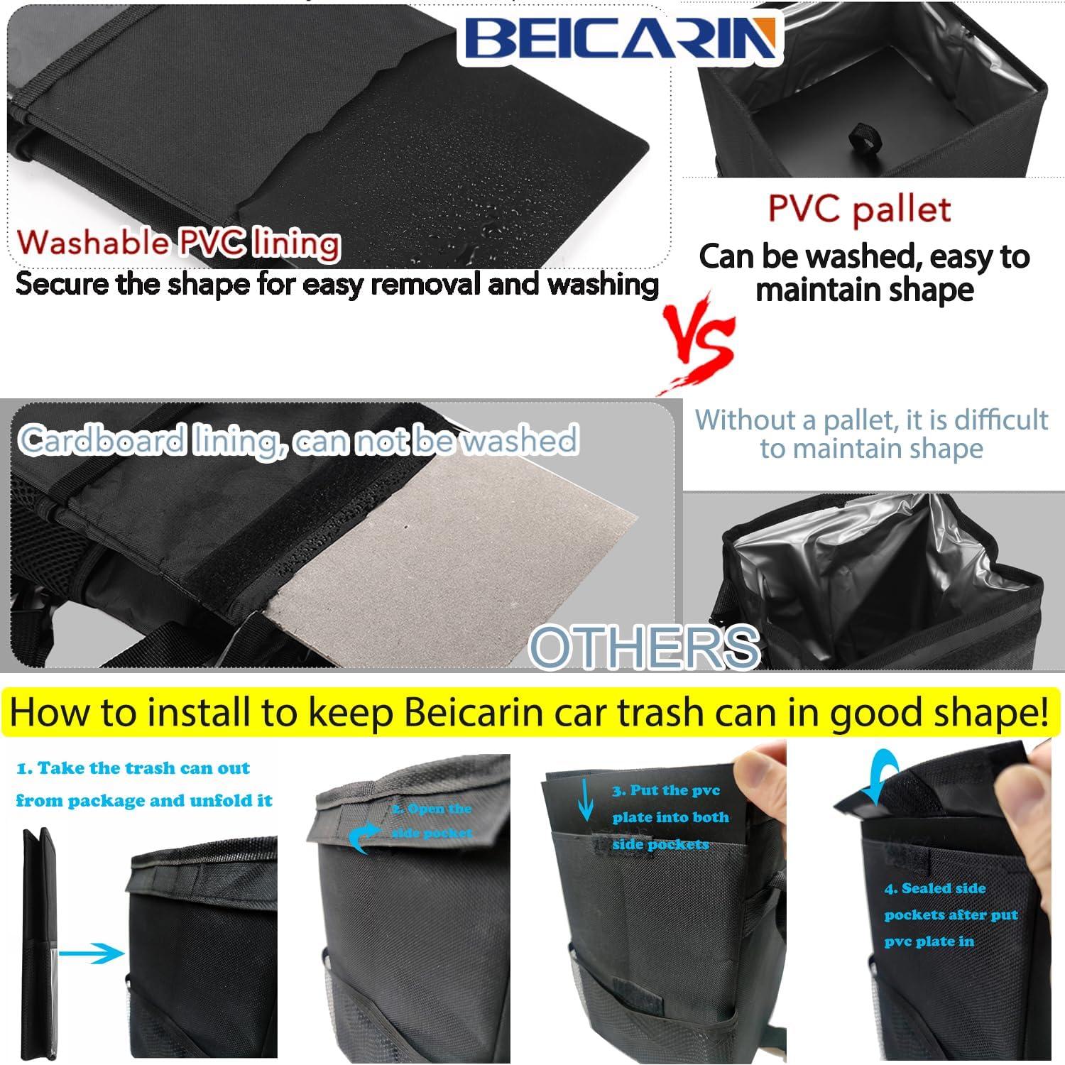 Basurero de Auto Beicarin Plegable 6.89L a Prueba de Fugas