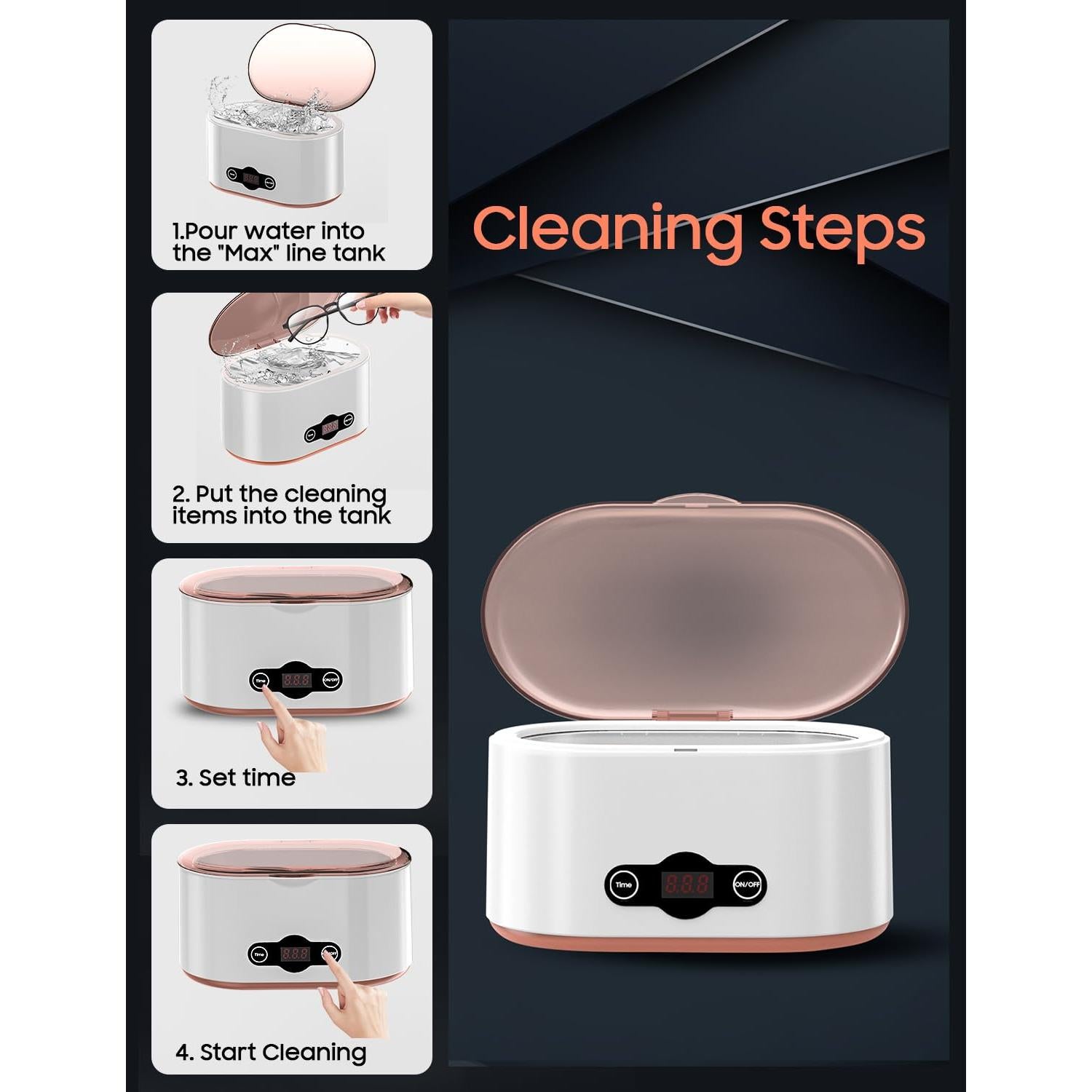 Limpiador ultrasónico RAOTOLY 600ML 45KHz 5 modos limpieza