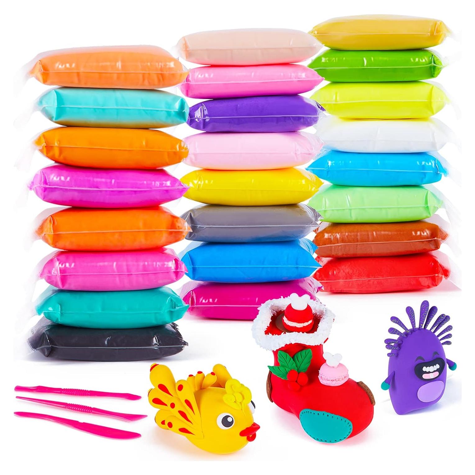 Arcilla Secada al Aire EDIFON 24 Colores + Herramientas