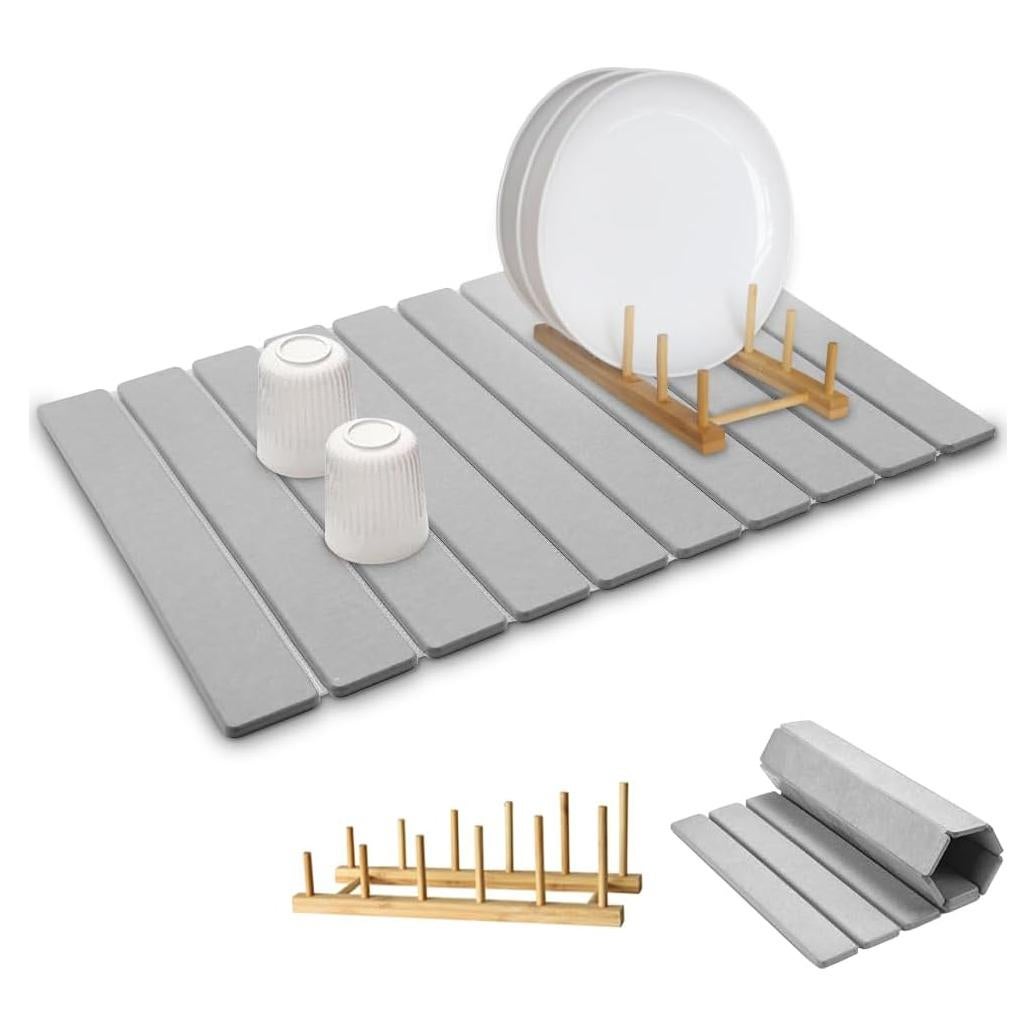 Alfombrilla de Secado de Platos Equicklynx 61x41 cm Diatomácea
