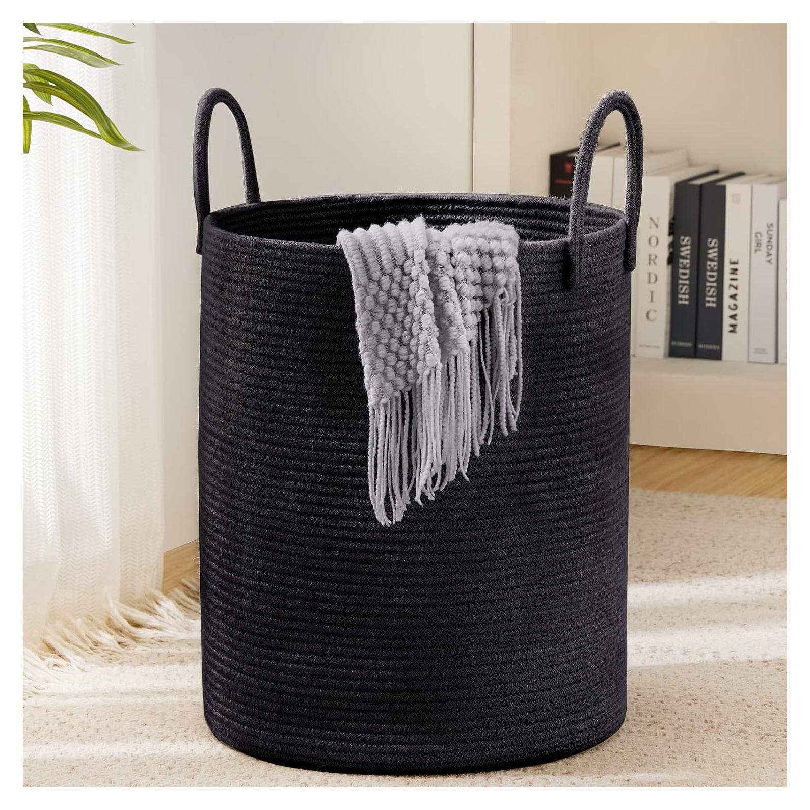 Cesta de Lavandería Alta YOUDENOVA 72L Algodón Negro