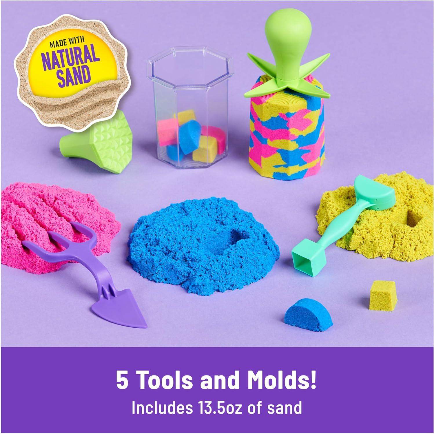 Kinetic Sand Spin Master Set 385g con 5 herramientas