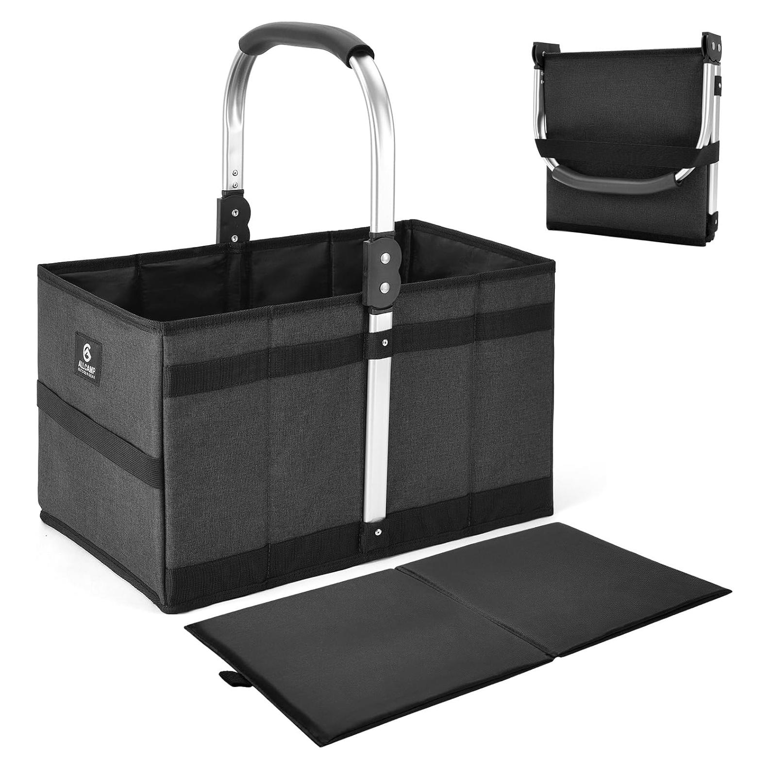 Cesta Plegable ALLCAMP 27L Negra - Almacenamiento Compacto