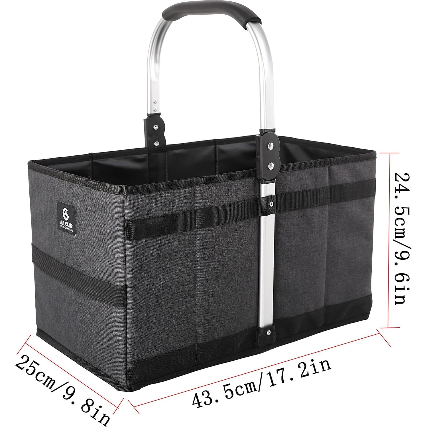 Cesta Plegable ALLCAMP 27L Negra - Almacenamiento Compacto