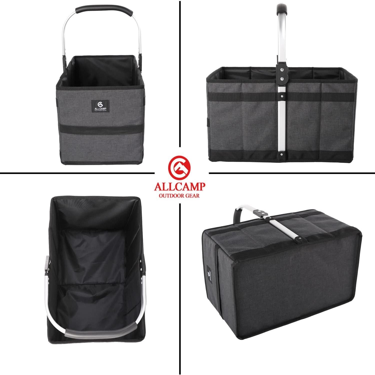 Cesta Plegable ALLCAMP 27L Negra - Almacenamiento Compacto