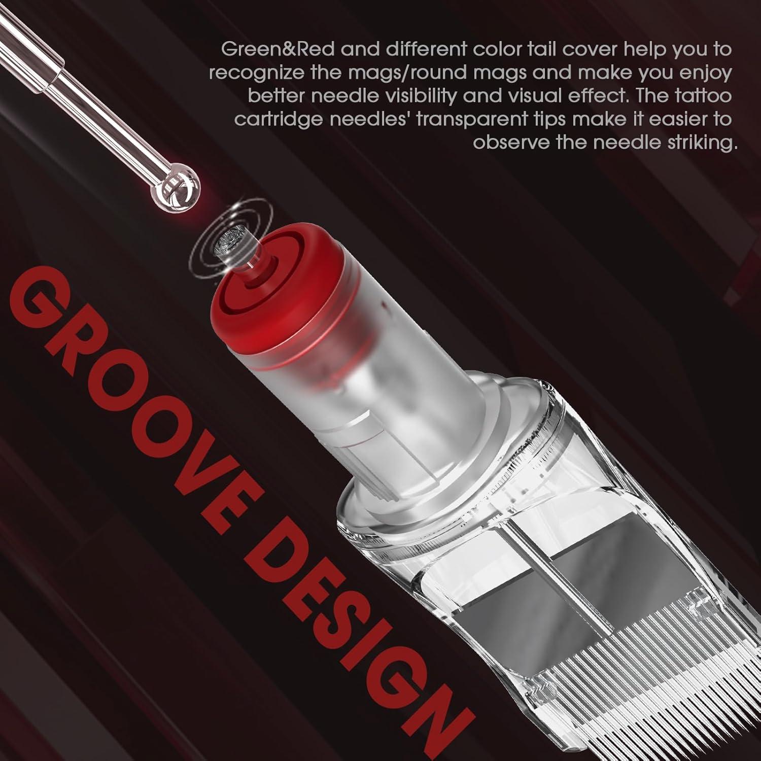 Agujas de Cartucho para Tatuaje EZ EPIC 8Pcs #10 Magnum Curvado