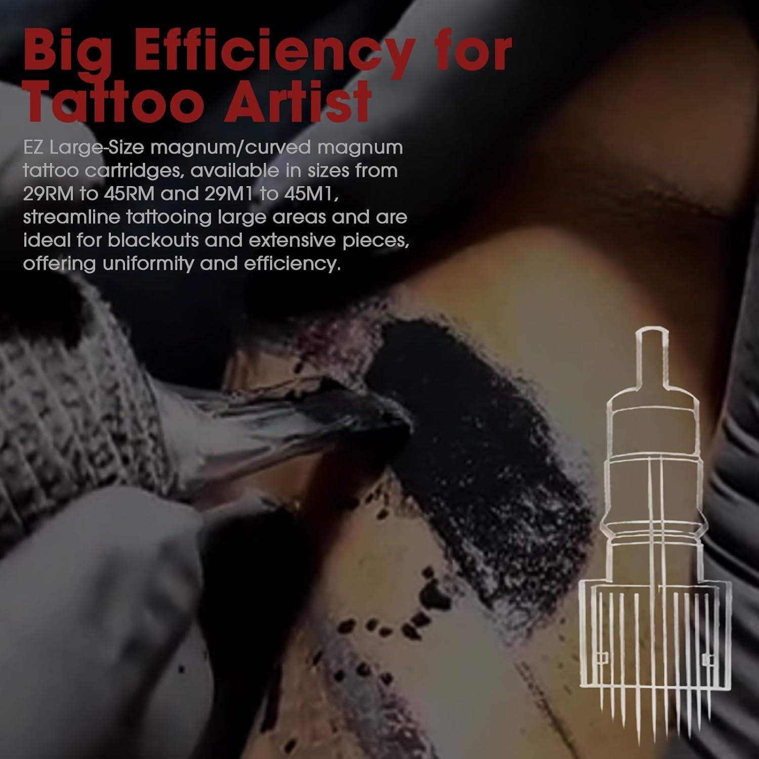 Agujas de Cartucho para Tatuaje EZ EPIC 8Pcs #10 Magnum Curvado