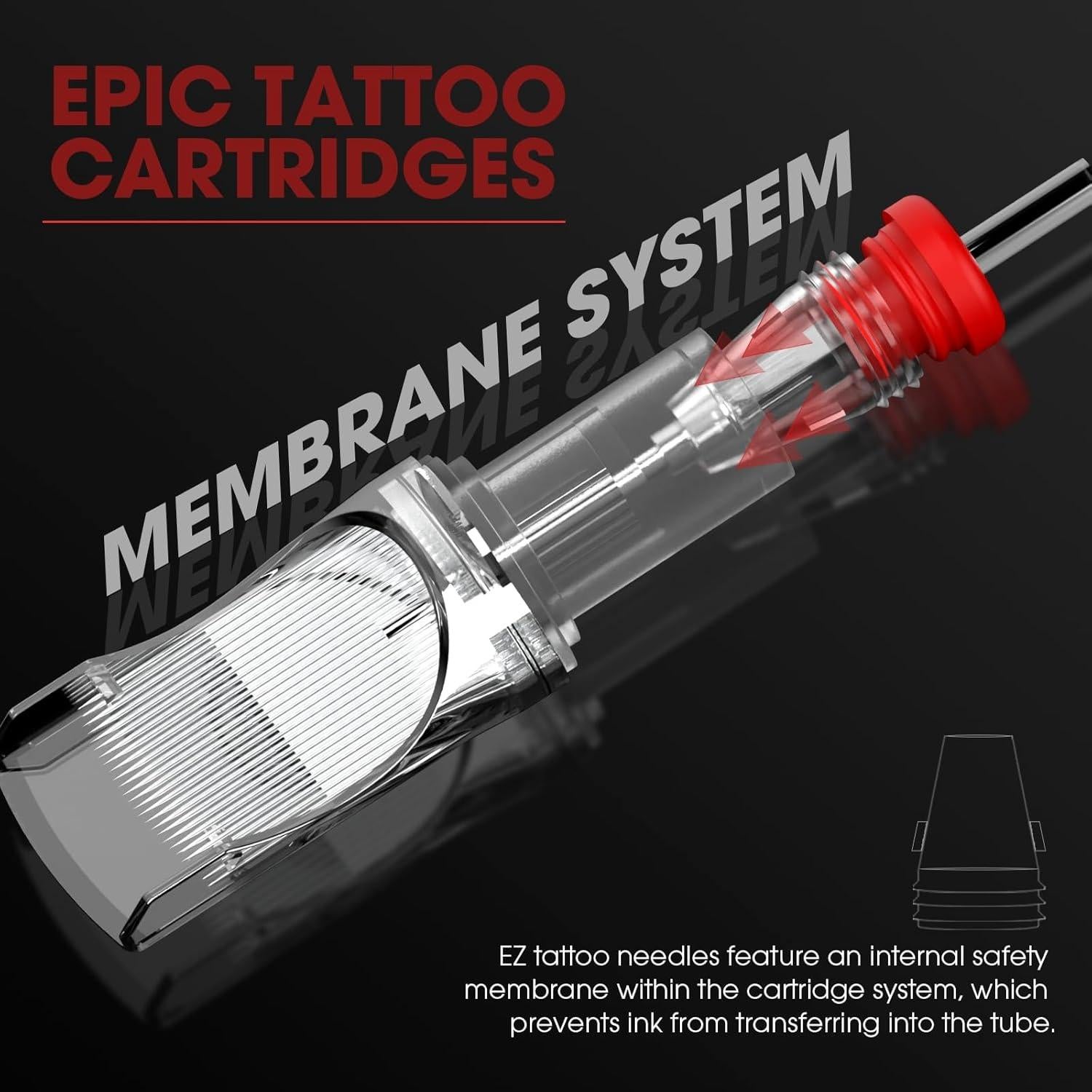 Agujas de Cartucho para Tatuaje EZ EPIC 8Pcs #10 Magnum Curvado