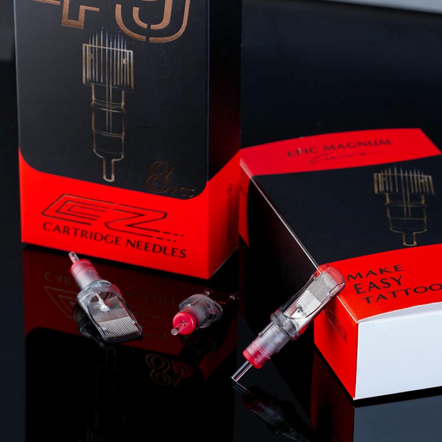 Agujas de Cartucho para Tatuaje EZ EPIC 8Pcs #10 Magnum Curvado
