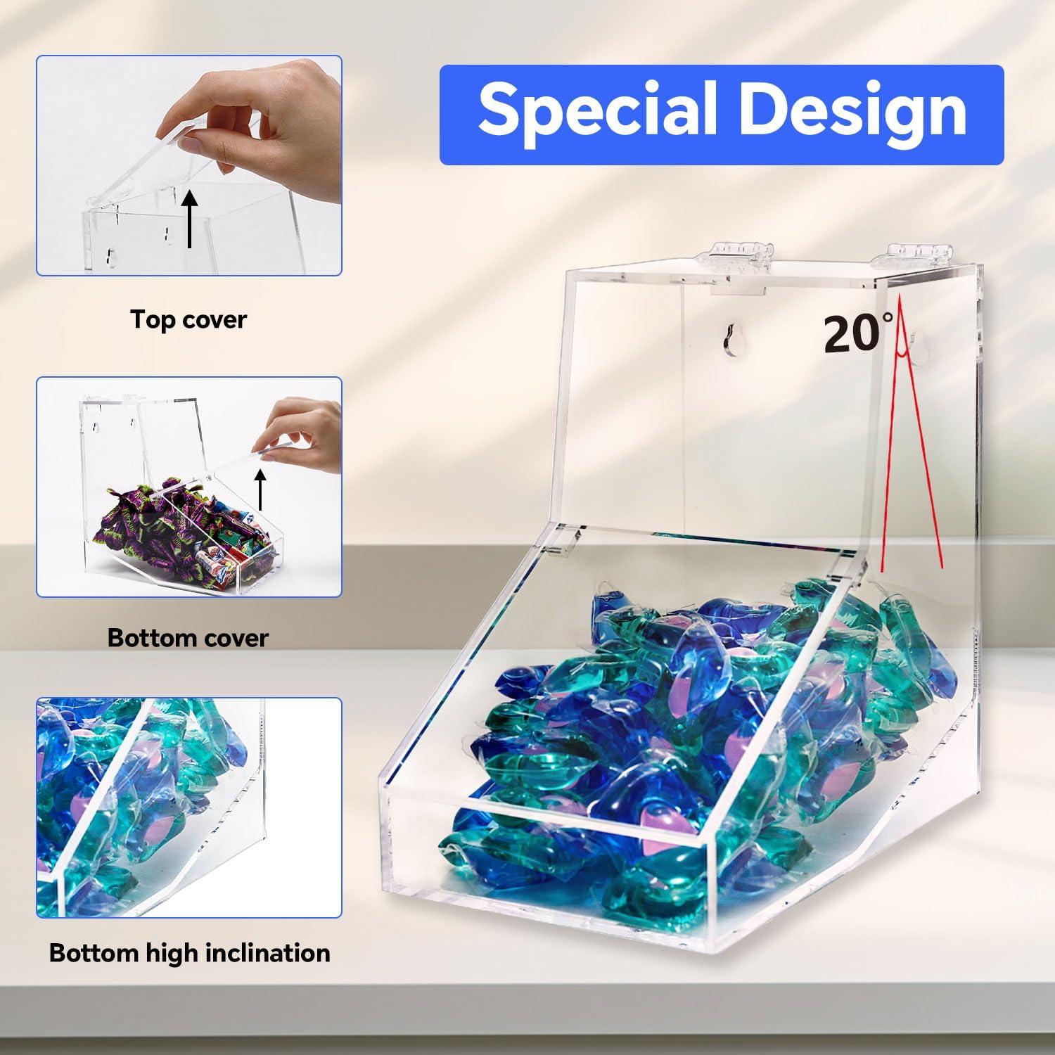 Contenedor de cápulas de lavandería Tikitup 2.5L Acrílico