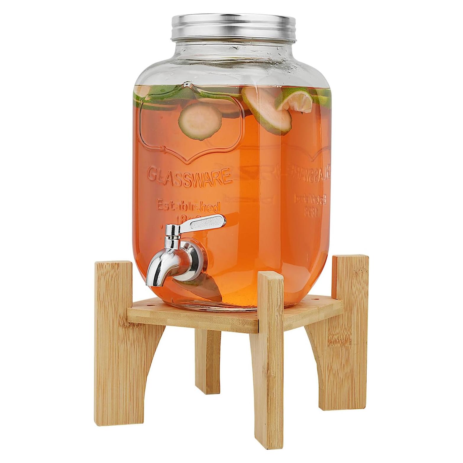 Dispensador de Bebidas de Vidrio Hiziwimi 4L con Grifo Inoxidable