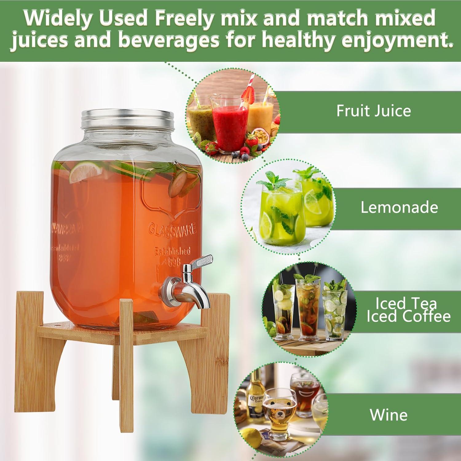 Dispensador de Bebidas de Vidrio Hiziwimi 4L con Grifo Inoxidable