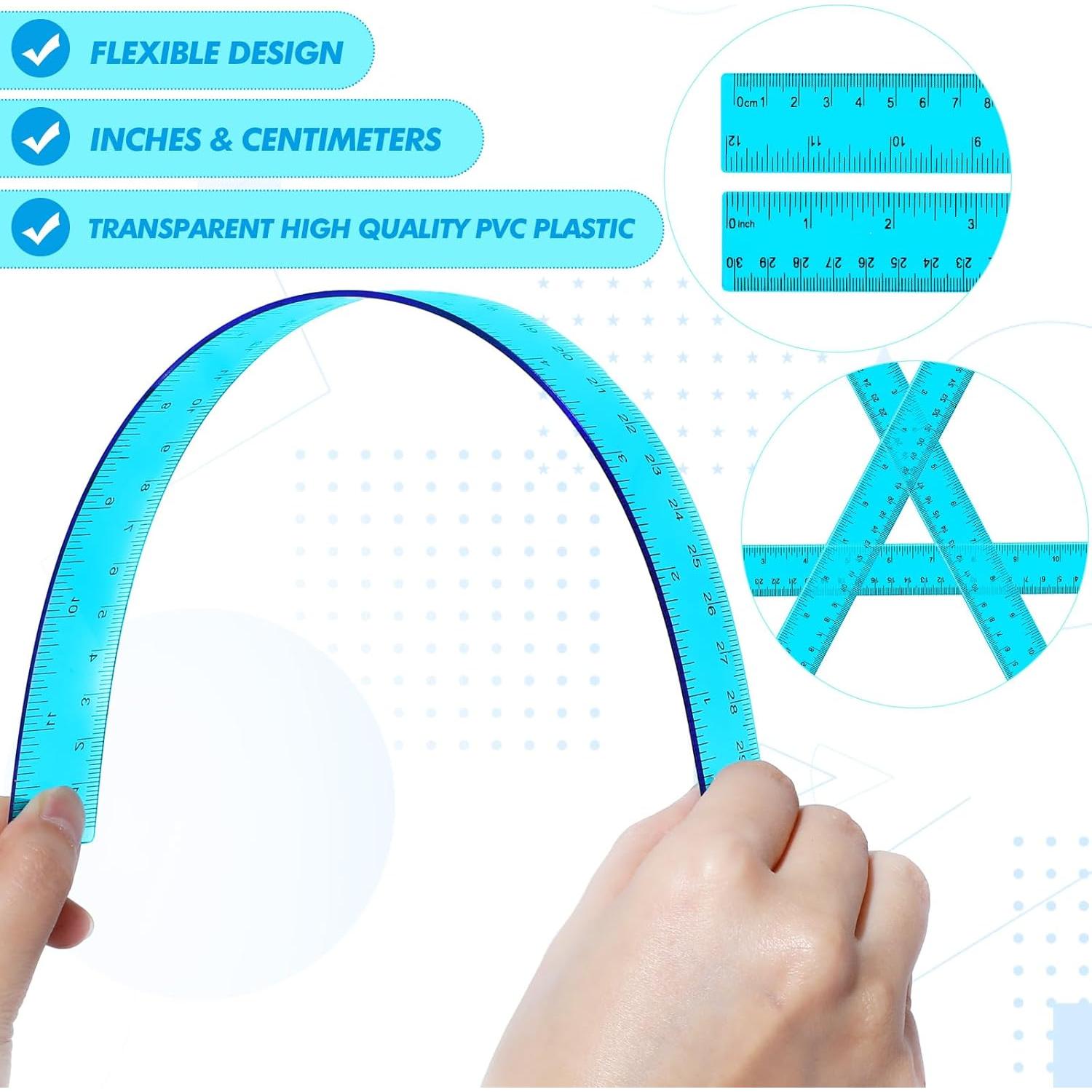 Juego de Regla y Transportador Zonon 30.5 cm Azul