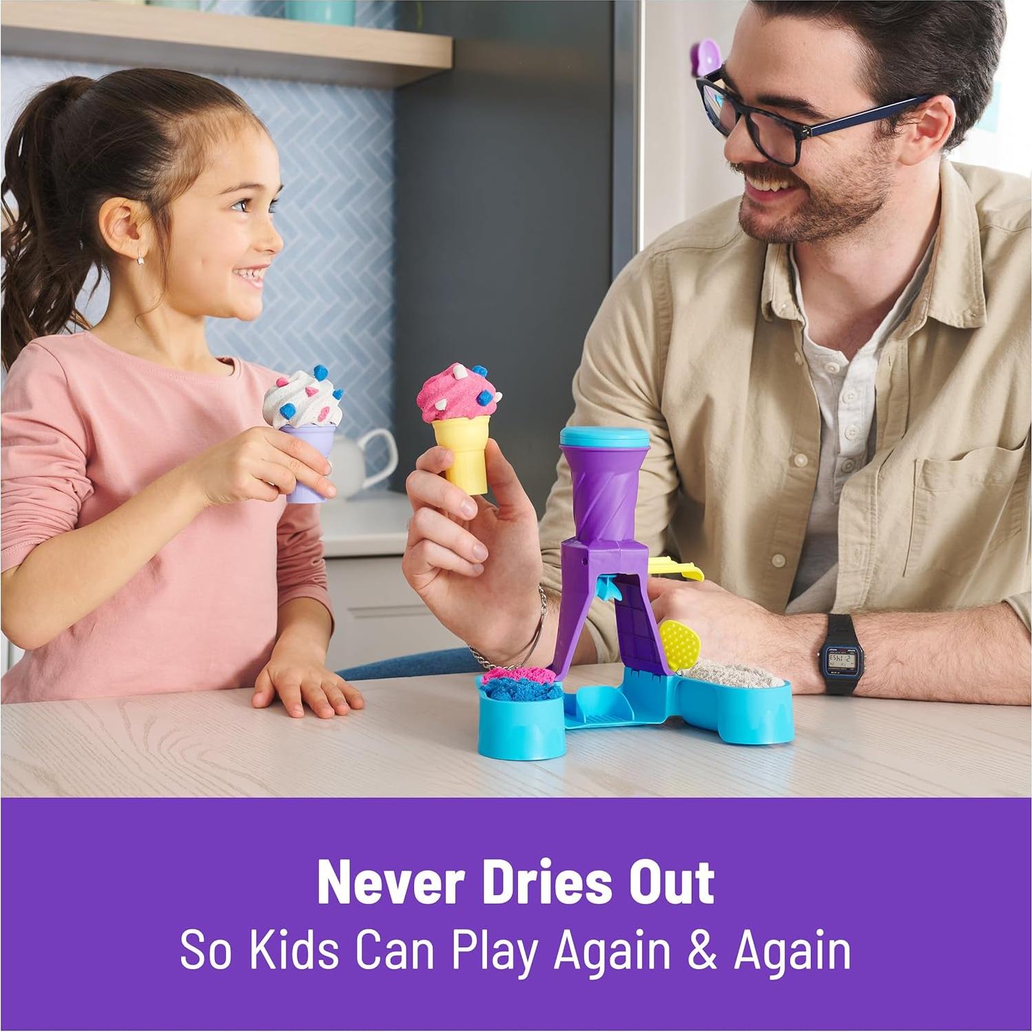 Kinetic Sand Estación de Helados 400g con Conos y Herramientas