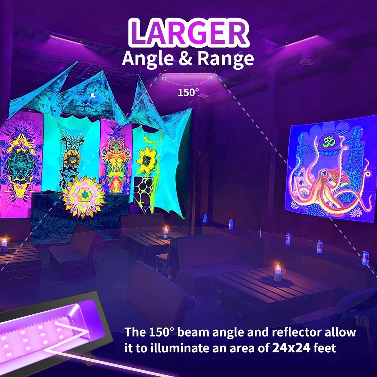 Barra de Luz Negra LED AUROHOPE 50W IP66 385nm para Fiestas