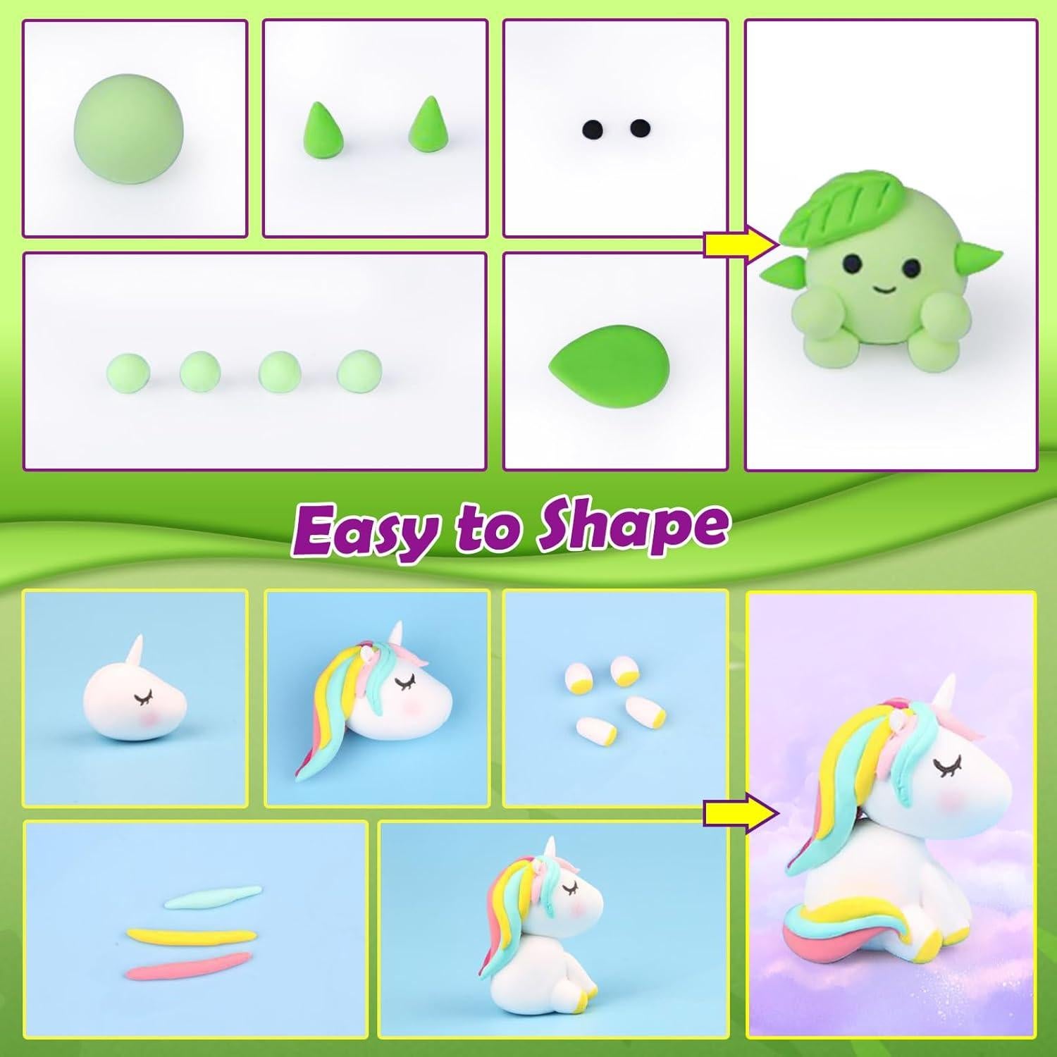 Arcilla Secada al Aire YOPINSAND 100 Colores para Niños