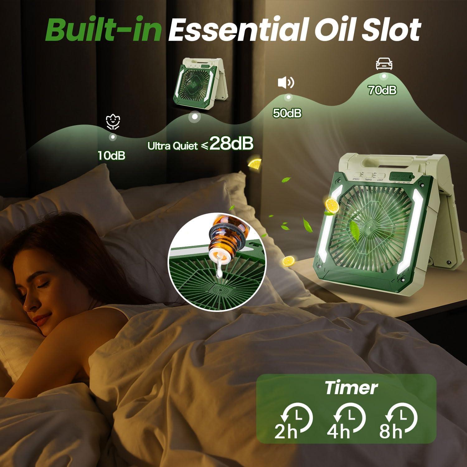 Ventilador de Camping Solar Innopower 20000mAh con Linterna LED